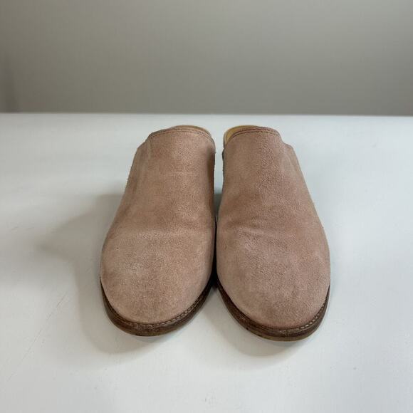 Madewell The Harper Mule 5.5 Pink Old Rose Suede Leather Heel Shoe Slip On Flaw - Picture 2 of 10